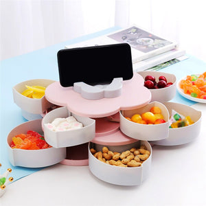 Petal-shape Rotating Snack Container