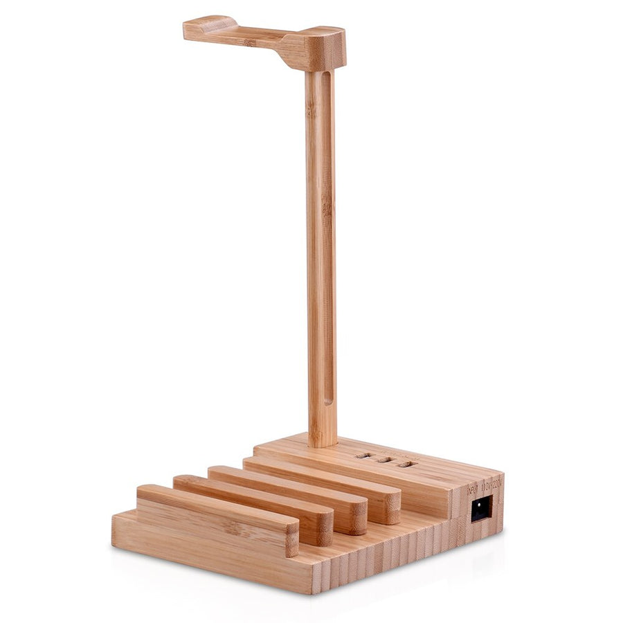 Wooden Headphone Stand Charging Dock