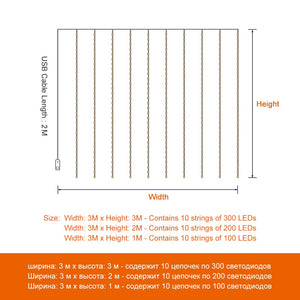 LED Curtain String Lights